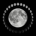 Phases of the Moon.ÃÂ Lunar cycle Royalty Free Stock Photo